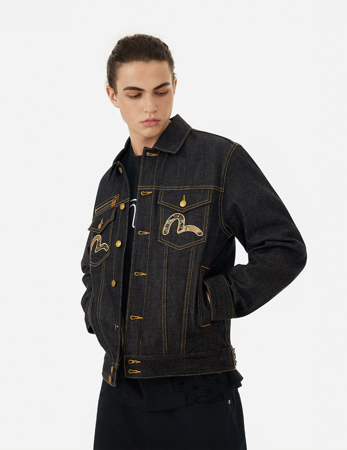 Brocade Daicock Appliqué 
Regular Fit Denim Jacket