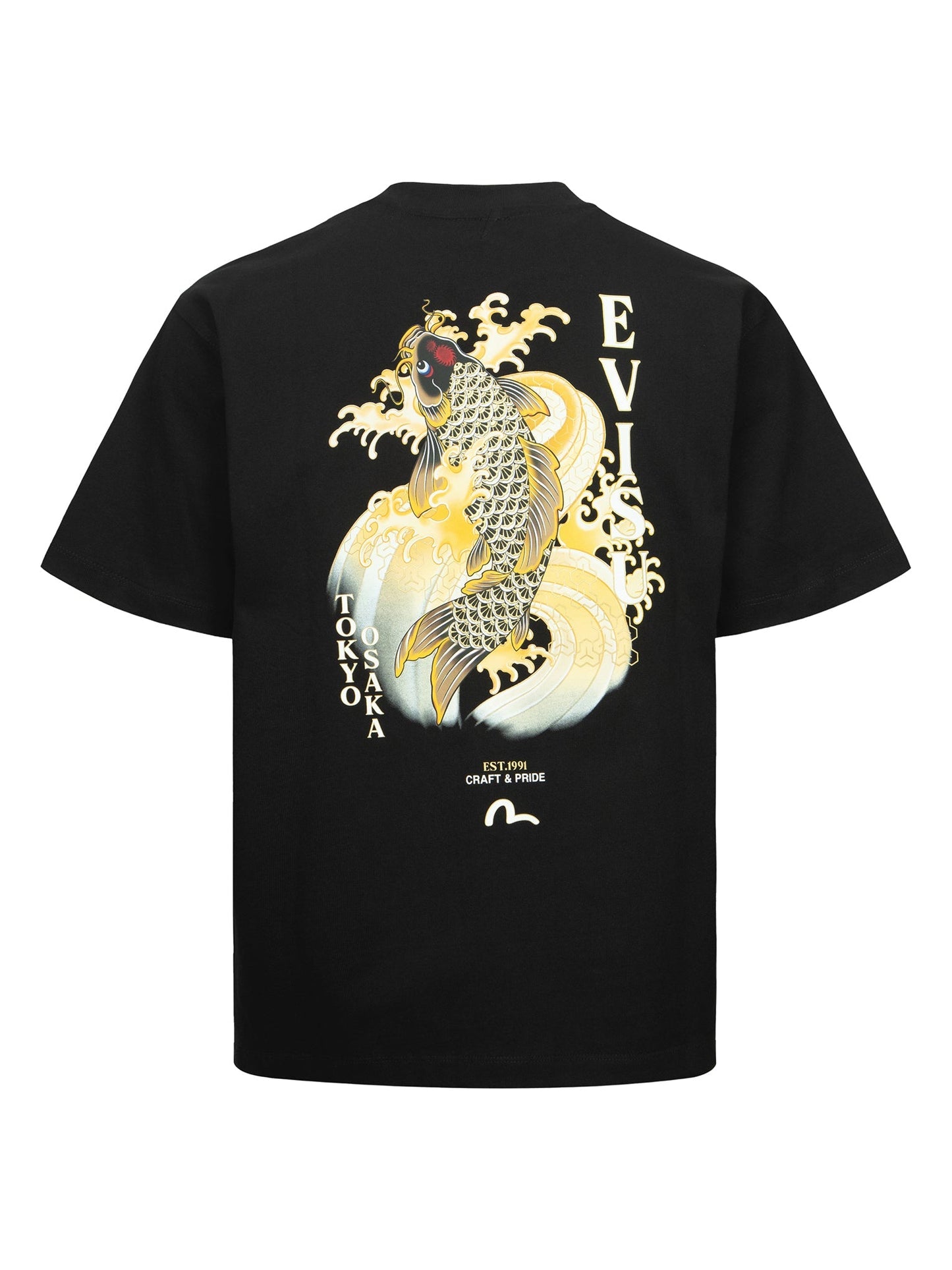 刺繡小海鷗與鯉魚印花寬版休閒T恤