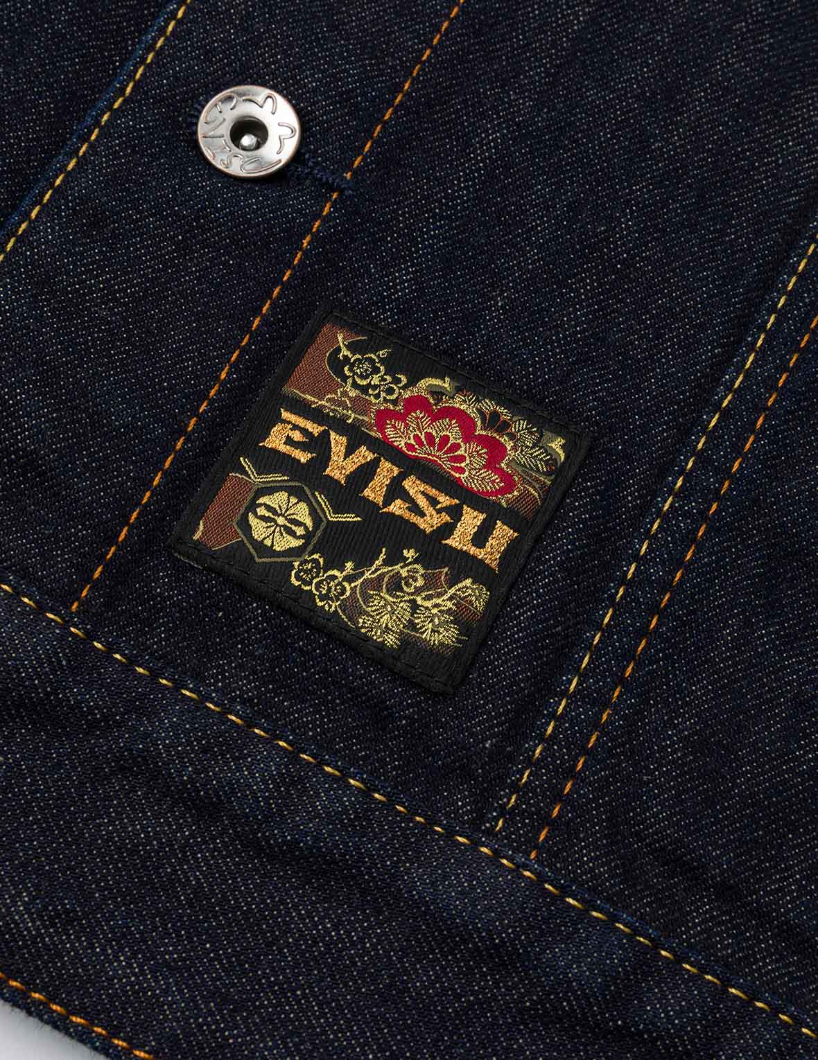 仙鶴報恩刺繡寬版休閒牛仔外套