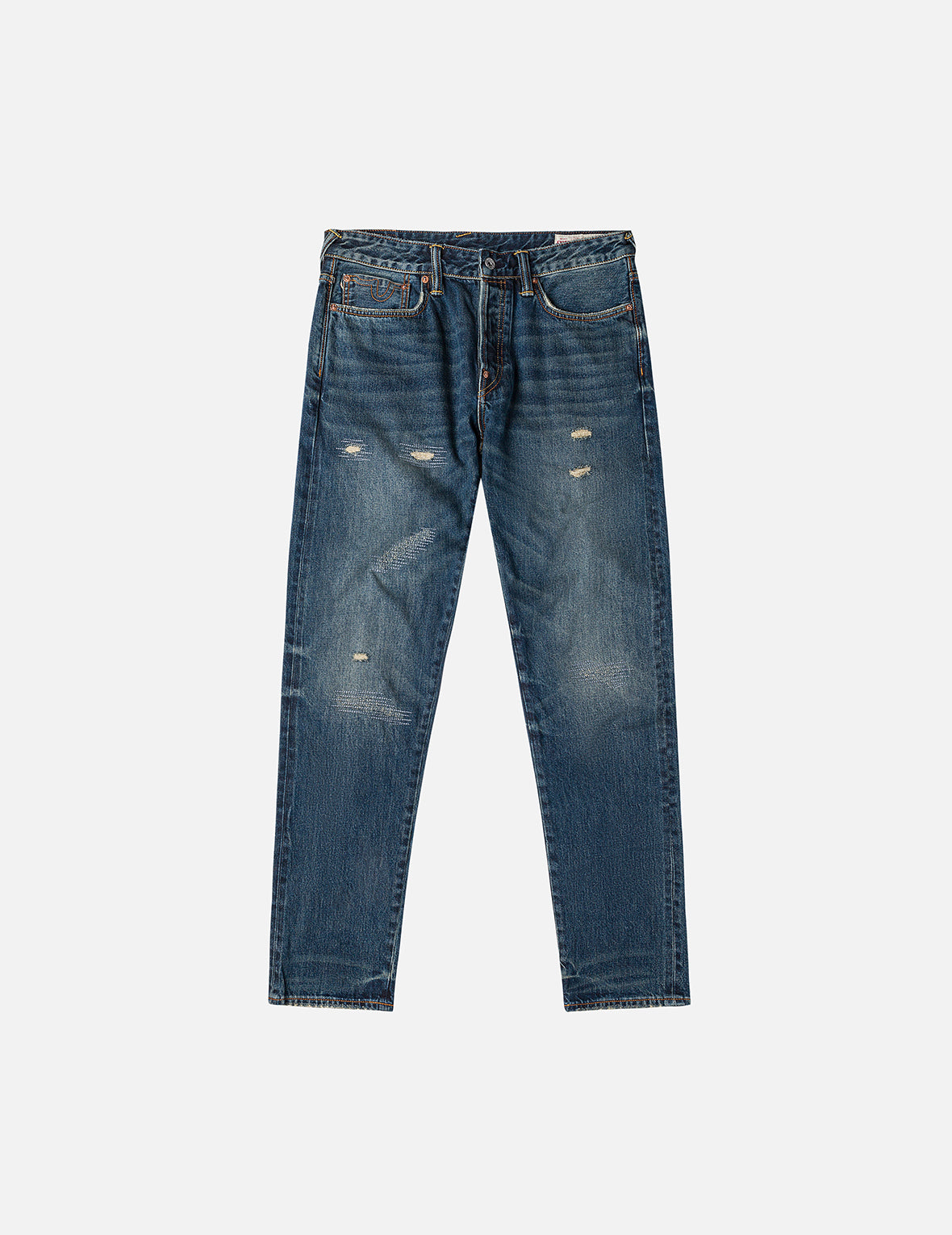 7-Pocket Design Washed Daicock Print Taper Fit Jeans #2017