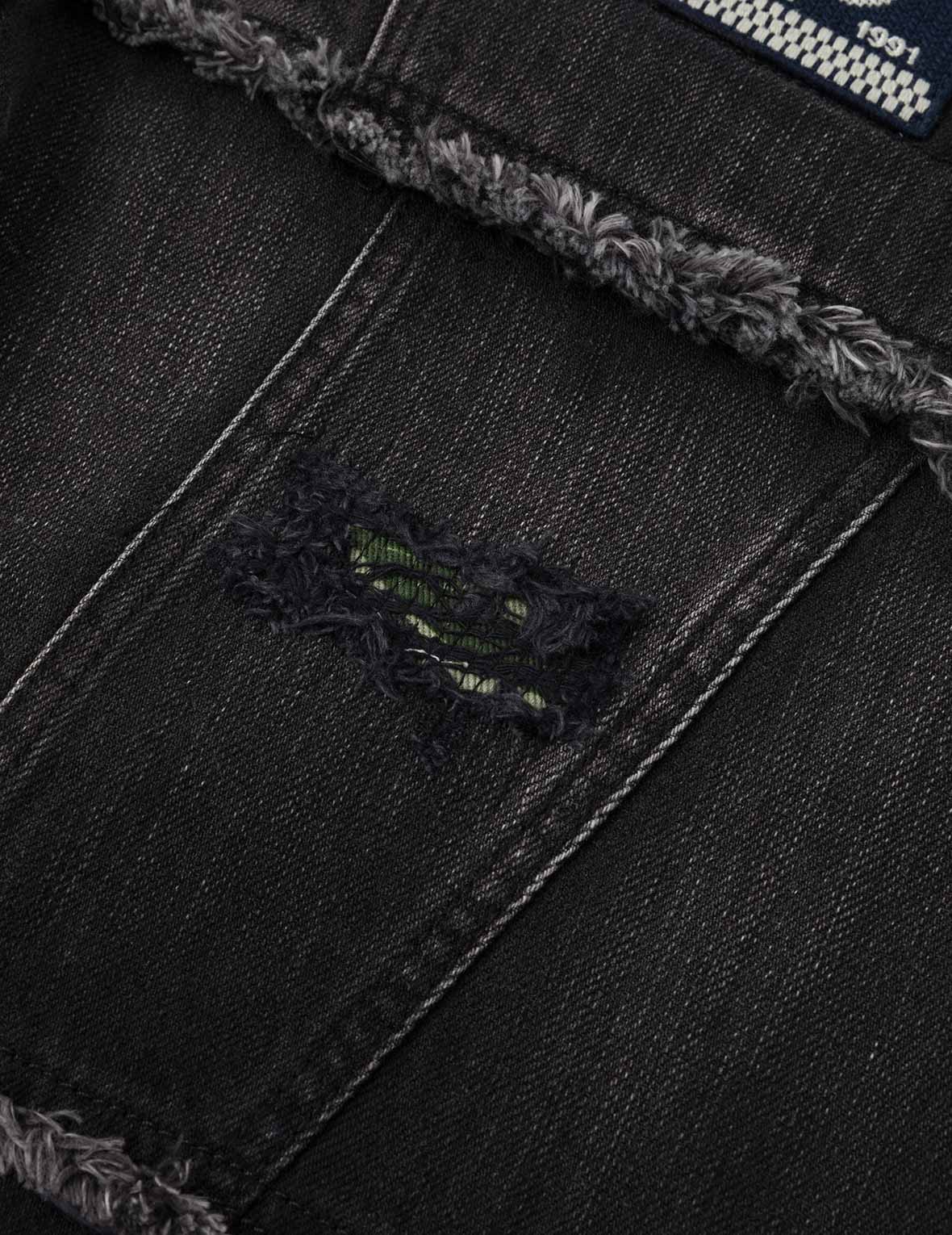洗水解構刺繡休閒牛仔褲 #2030