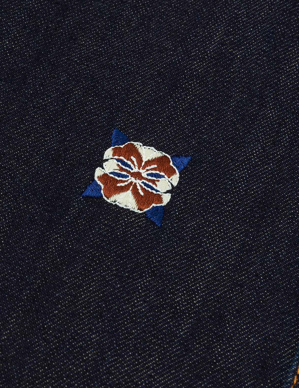 Allover Embroidery Regular Fit Denim Shirt Jacket