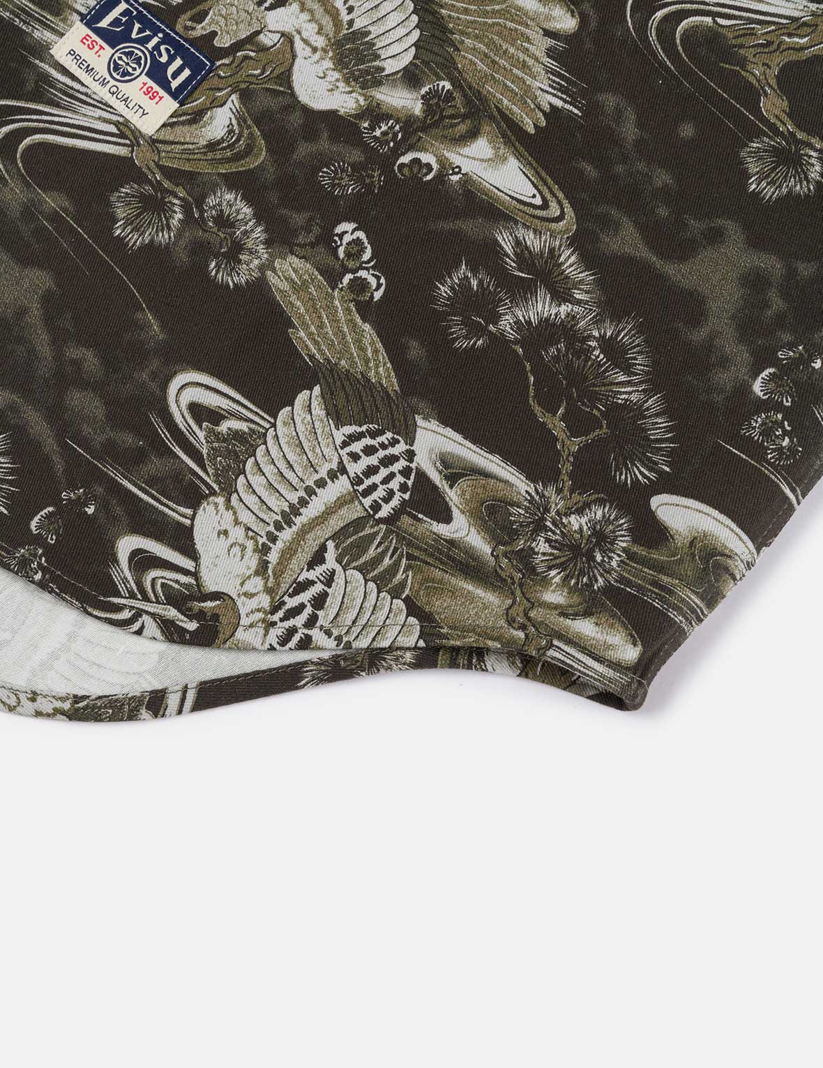 Allover Crane Print Relax Fit Shirt
