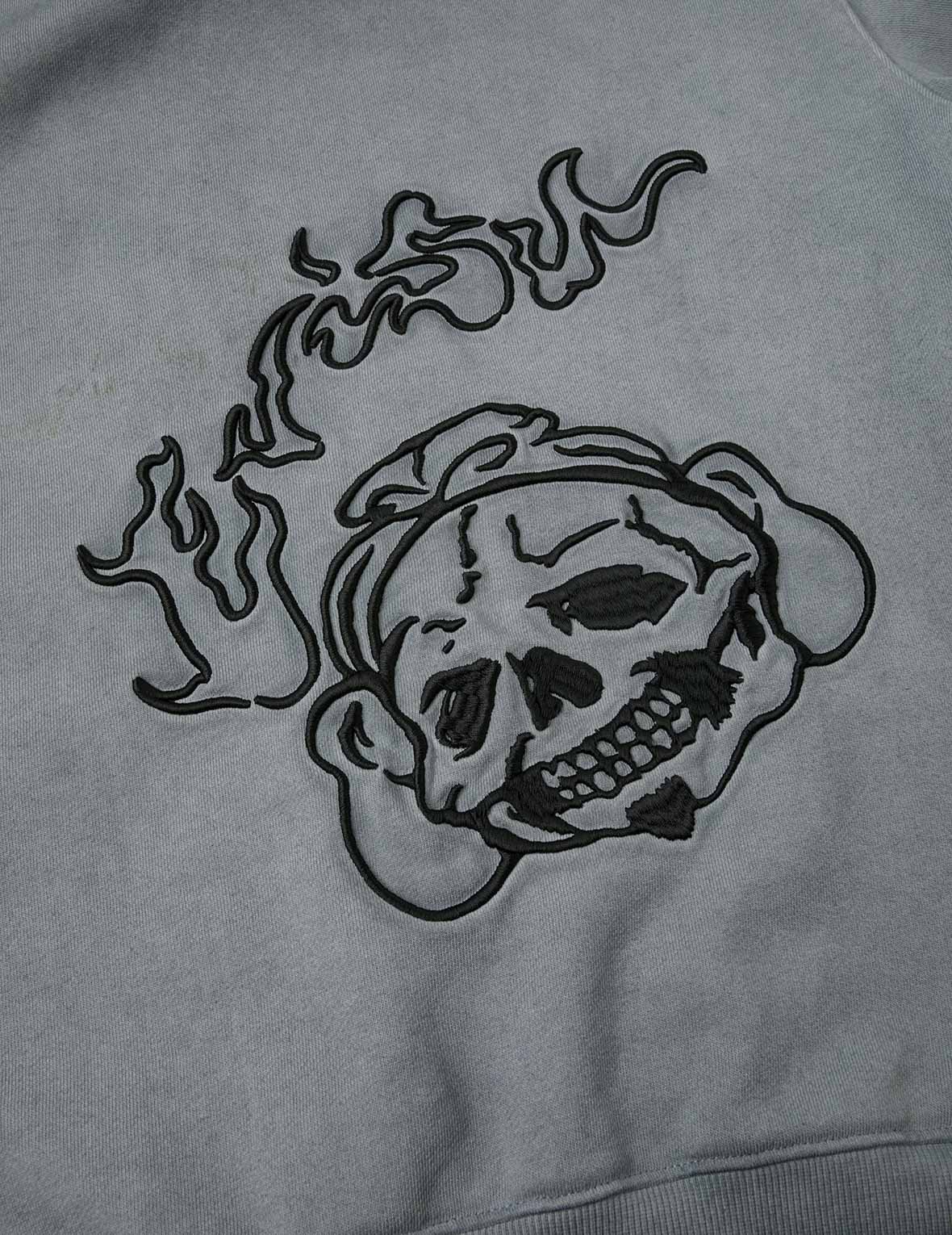 刺青風格刺繡超寬版連帽外套