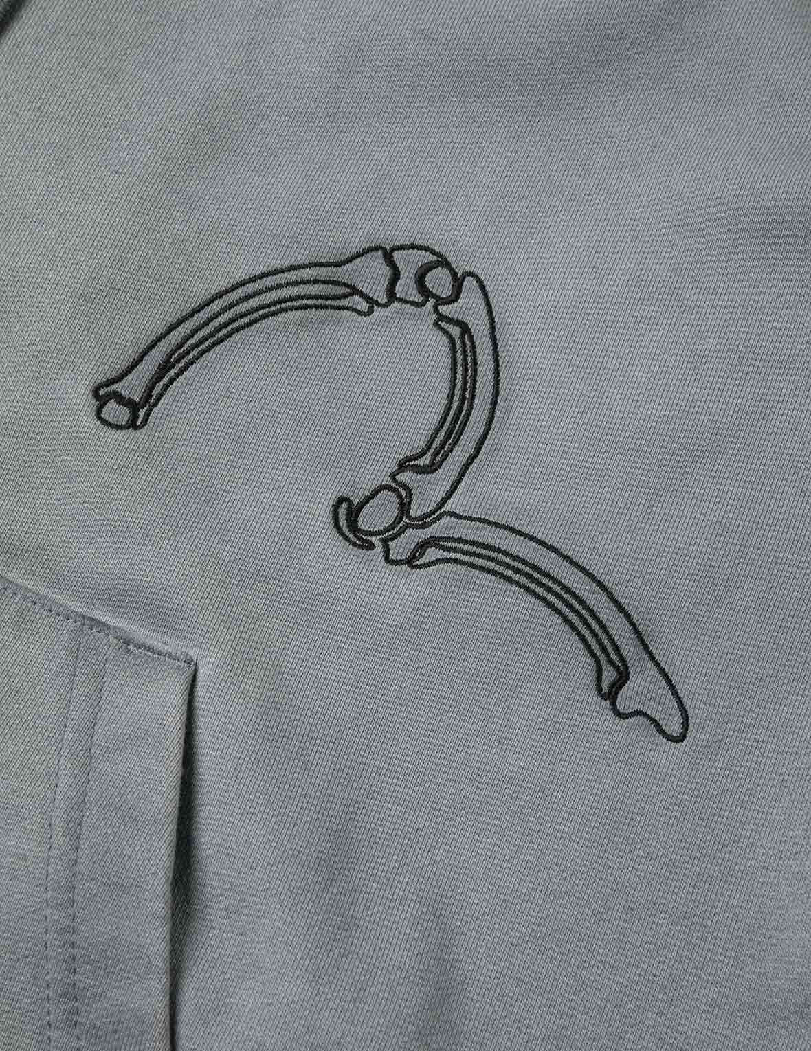 刺青風格刺繡超寬版連帽外套