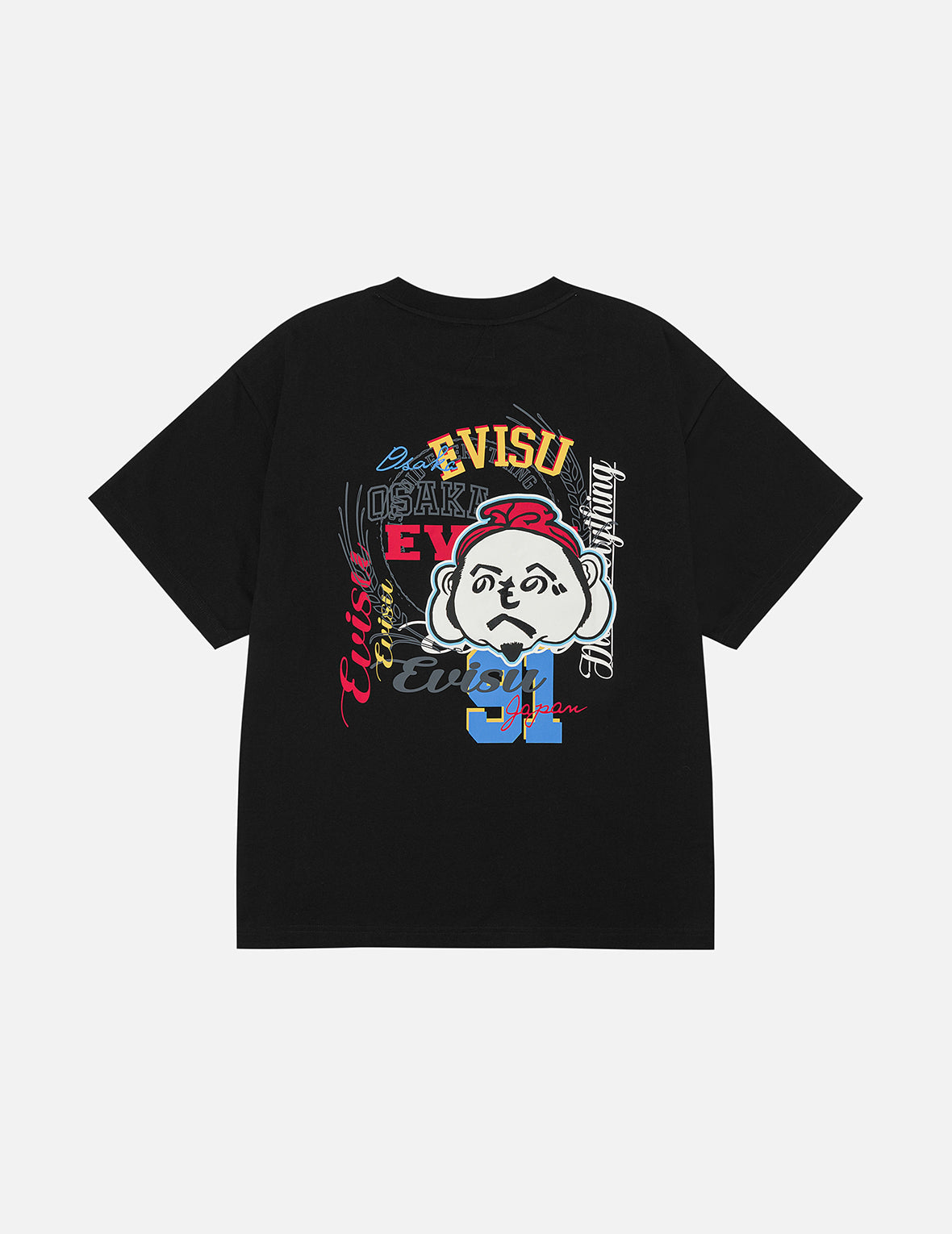 文字繪佛頭刺繡寬版休閒T恤