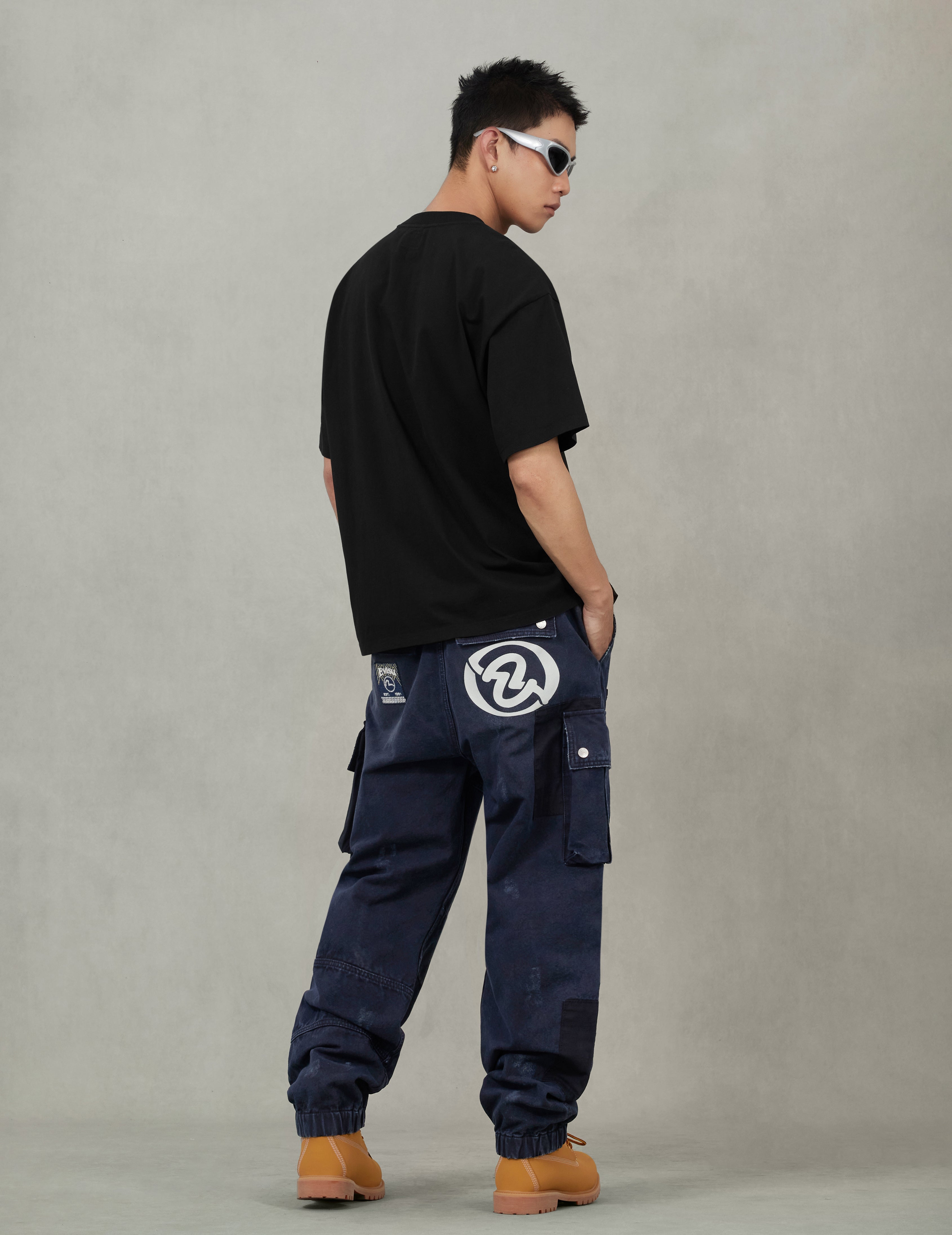 Sashiko Daruma and Seagull Relax Fit T-Shirt