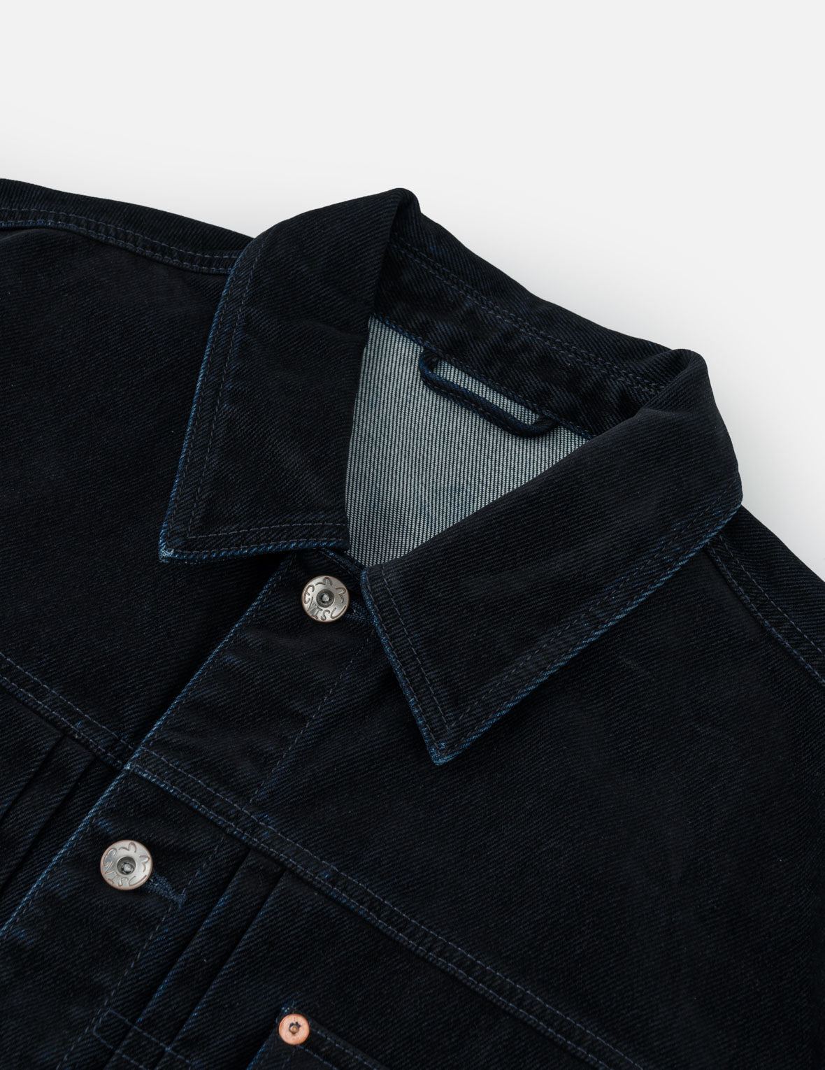 Velvet-Like Kamon Brocade Embroidered Denim Jacket