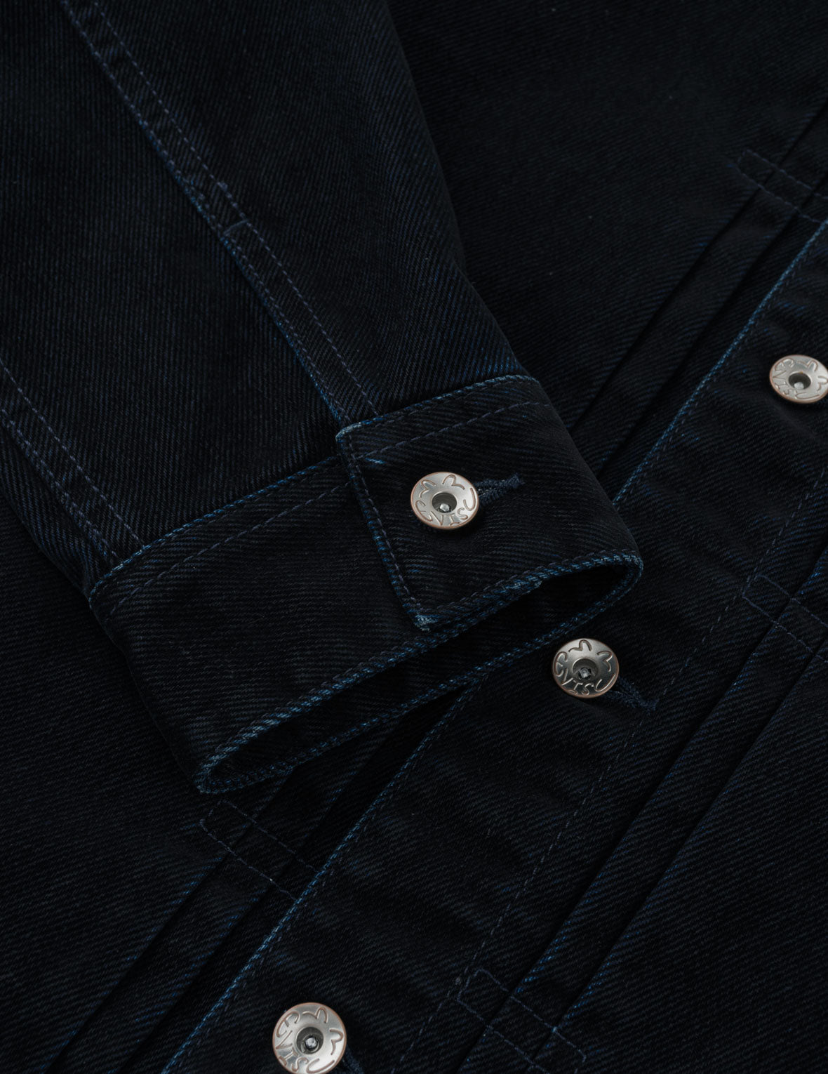Velvet-Like Kamon Brocade Embroidered Denim Jacket