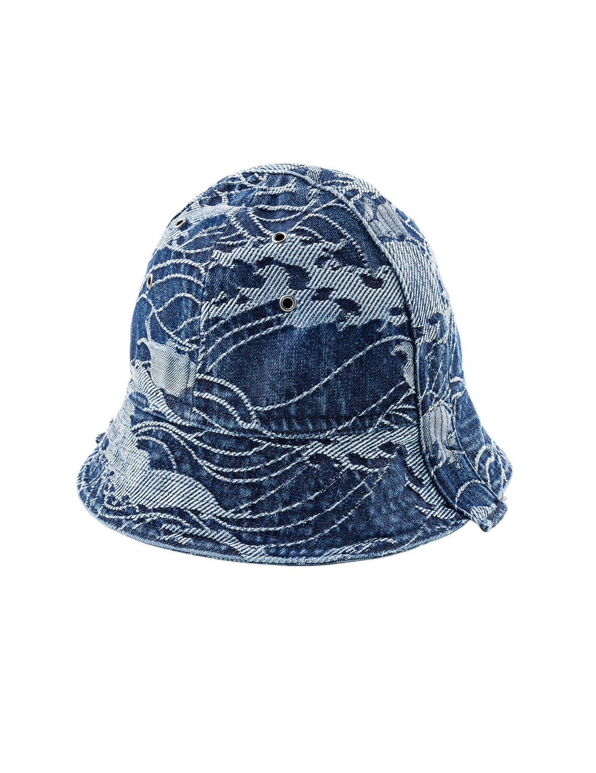 Wave & Seagull Allover Jacquard Denim Bucket Hat