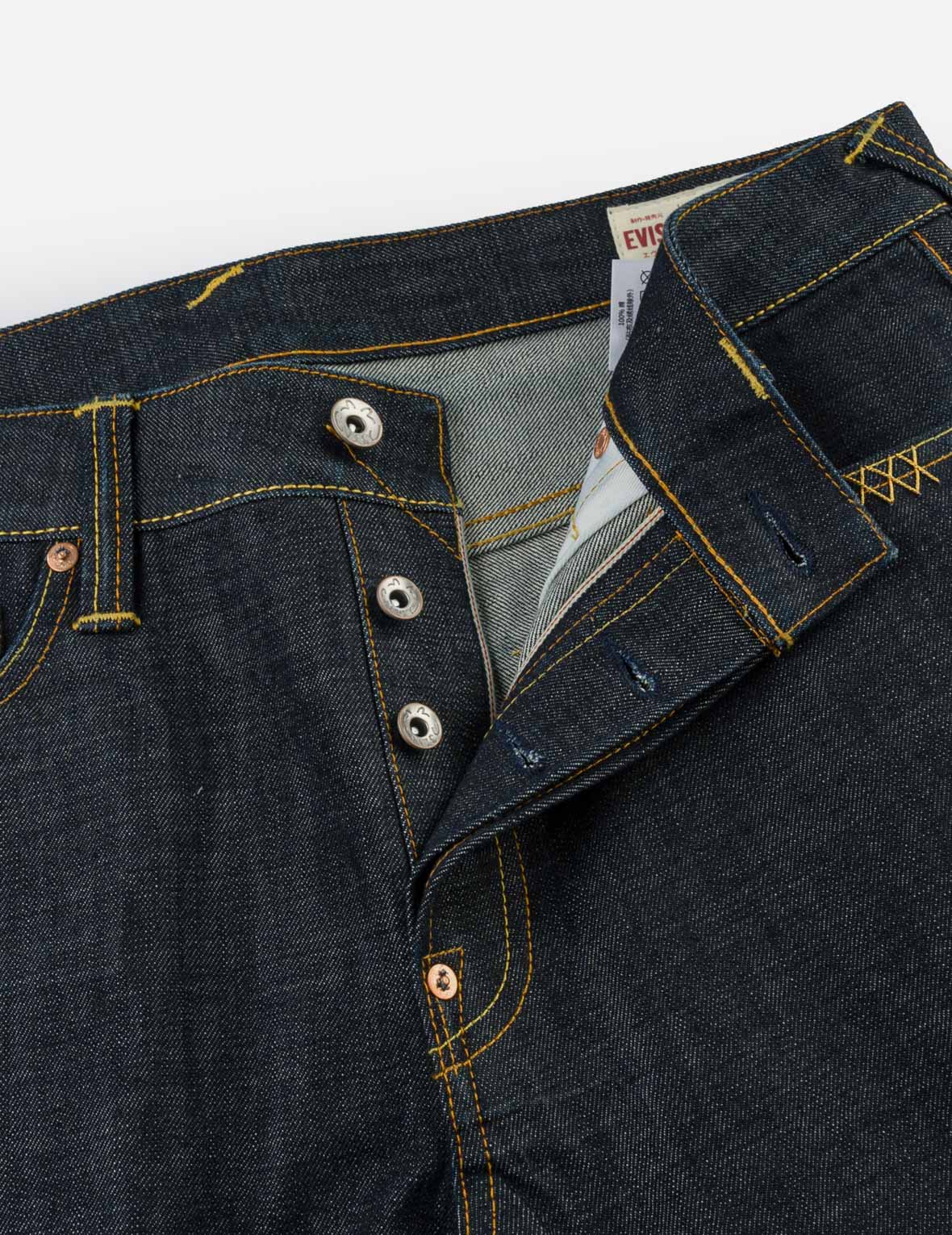 Multi-Pocket Brocade Embroidered Taper Jeans #2017