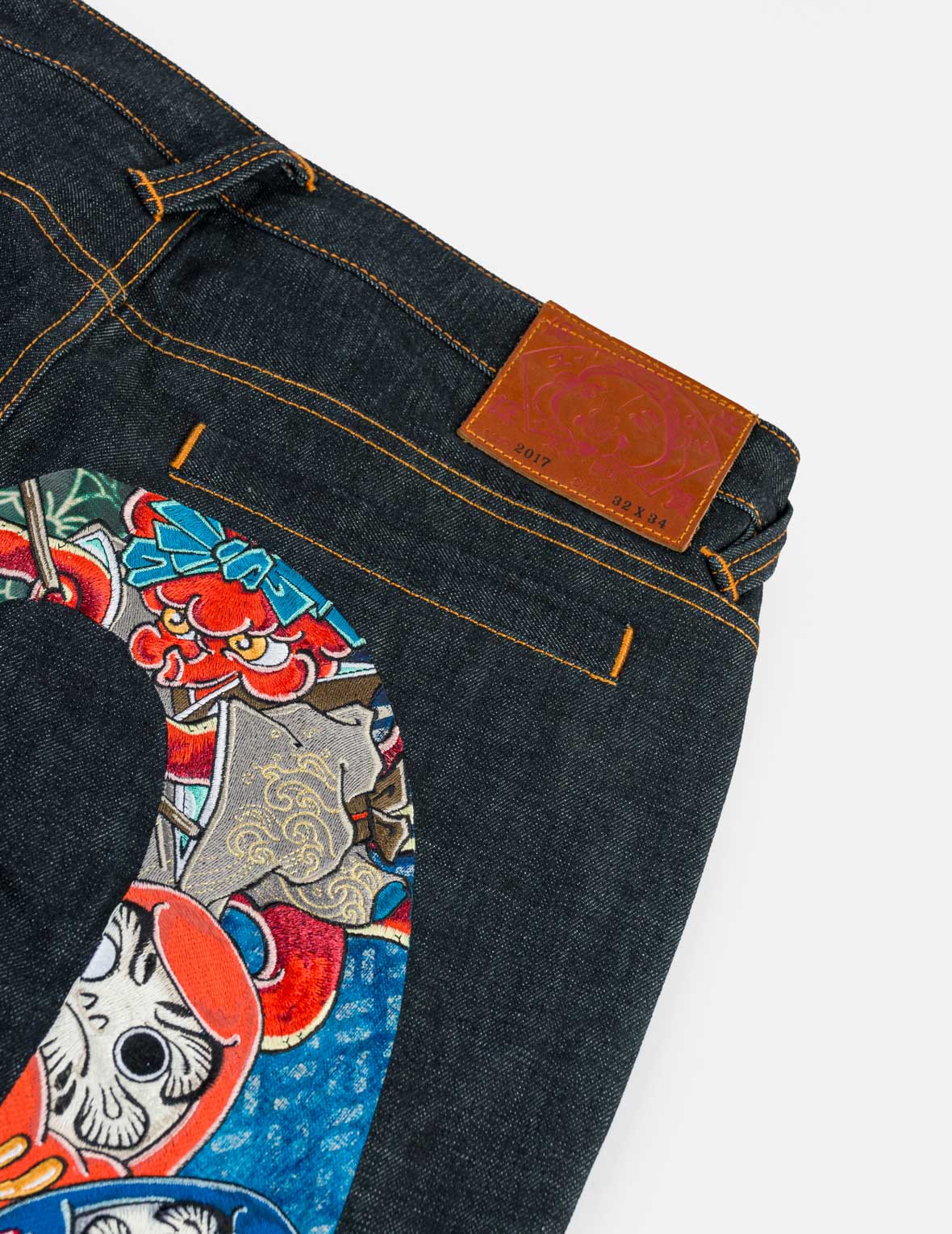 Darumagaeru Daicock Embroidered Taper Jeans #2017