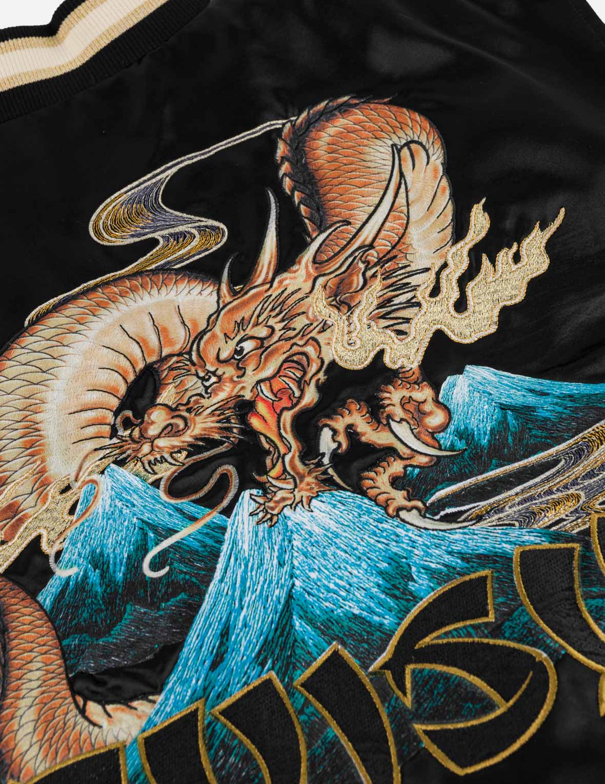 Light Padded Flying Dragon Embroidery Souvenir Jacket