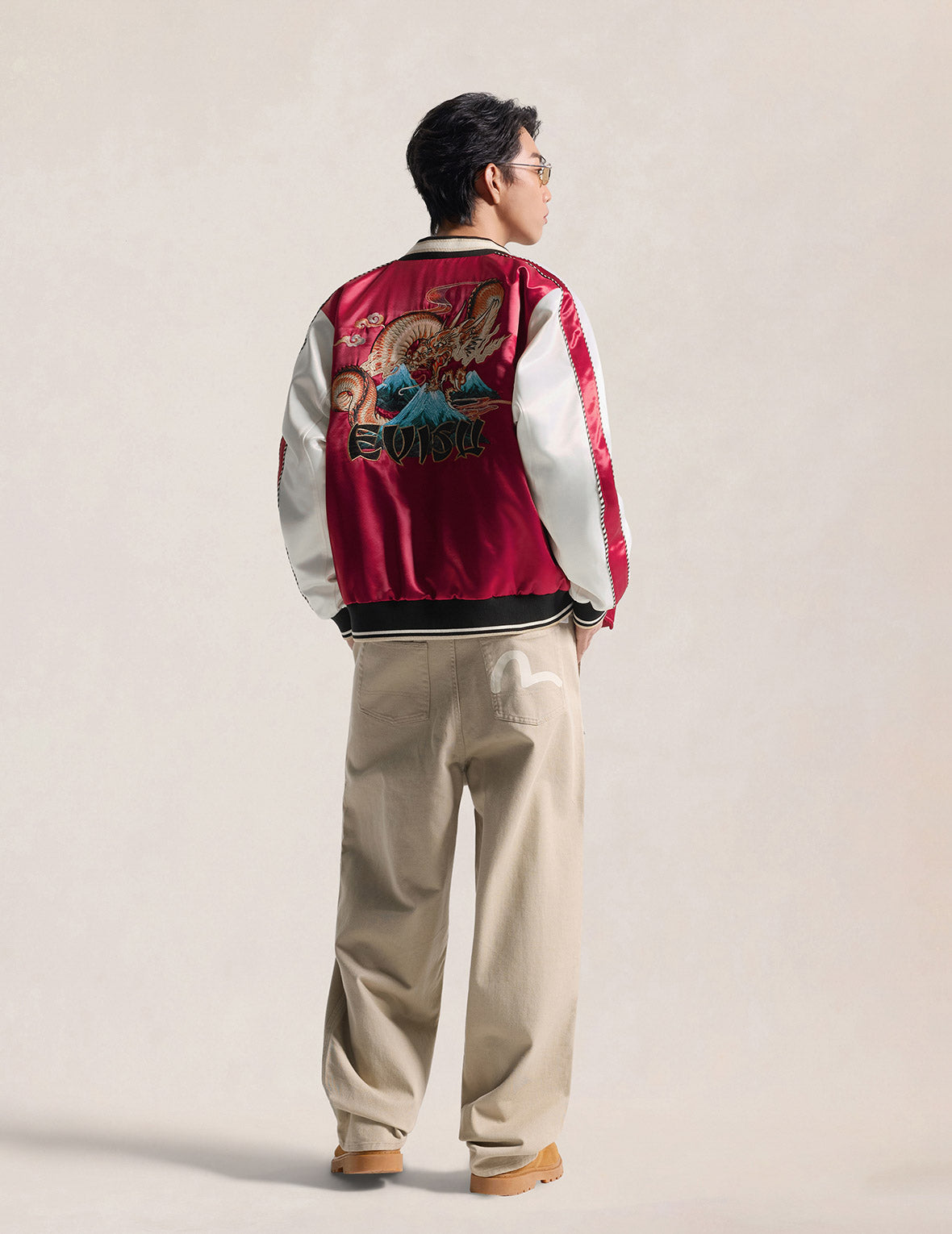 Light Padded Flying Dragon Embroidery Souvenir Jacket