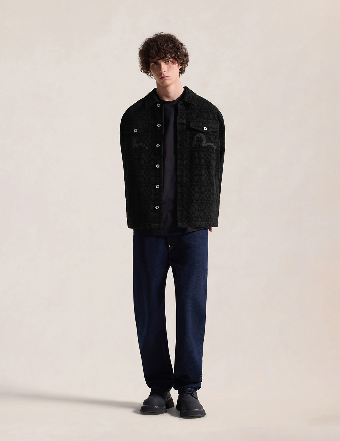 Velvet Touch Kamon Jacquard Shirt Jacket