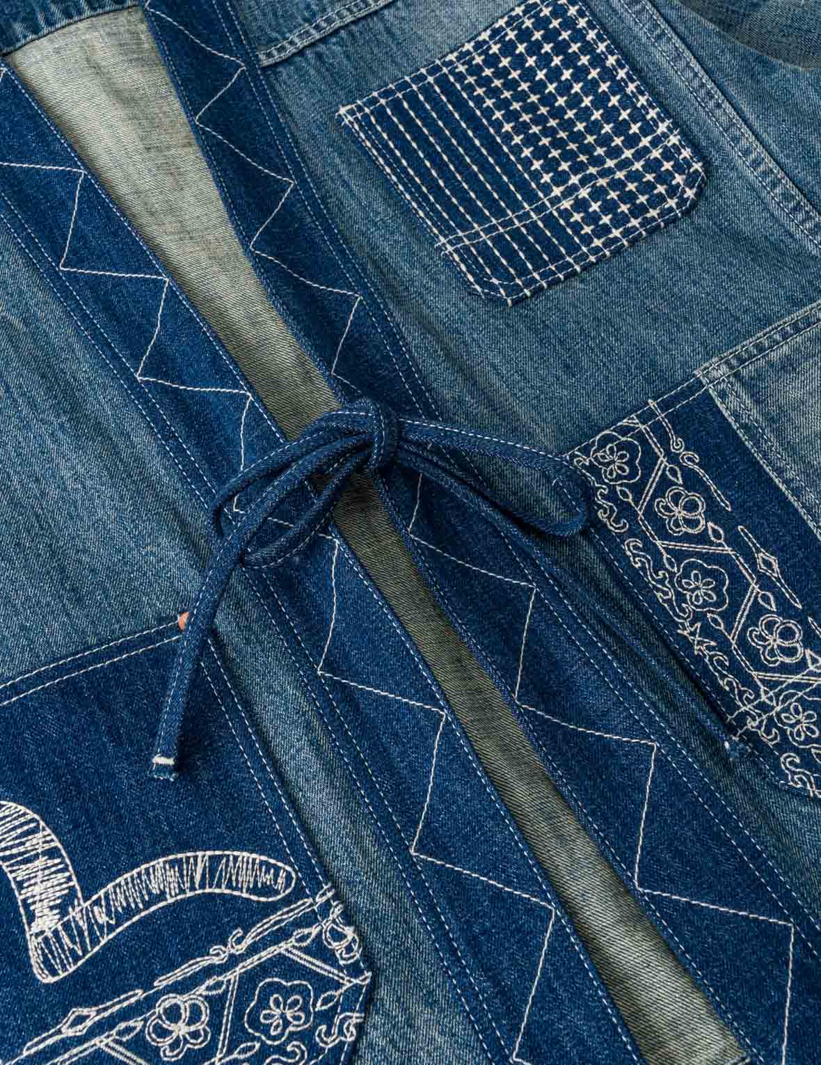 Boro Sashiko Denim Kimono Jacket