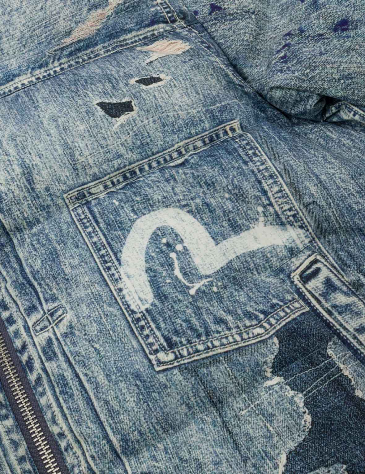 Denim-like High-definition Digital Print Down Jacket