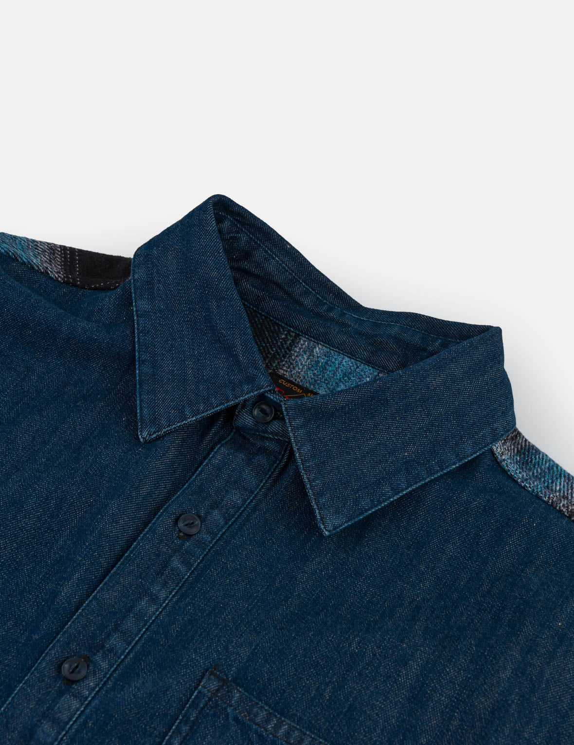 Fabric Blocking Denim Shirt