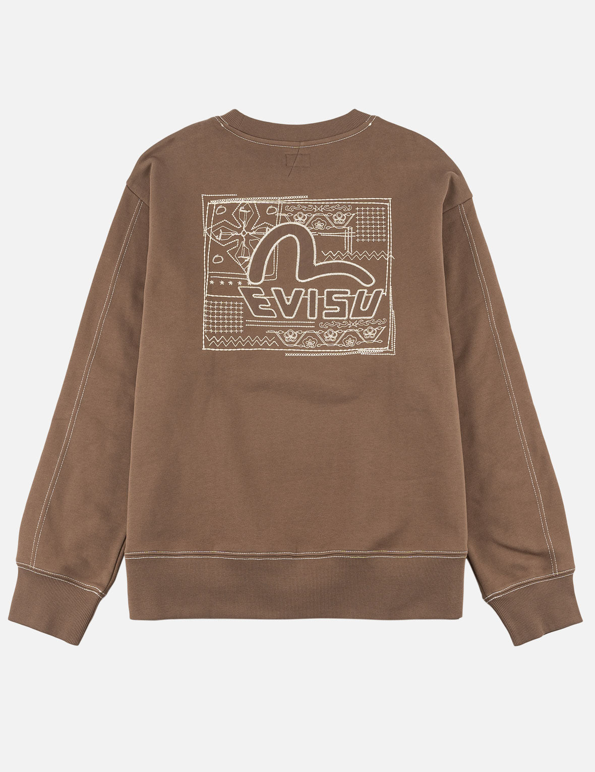 Geometric Motif Sashiko Seagull Sweatshirt