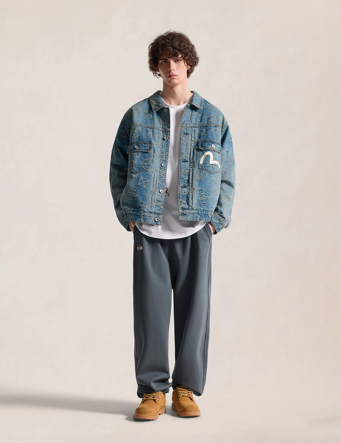 Allover Monogram Rainbow Jacquard Denim Jacket