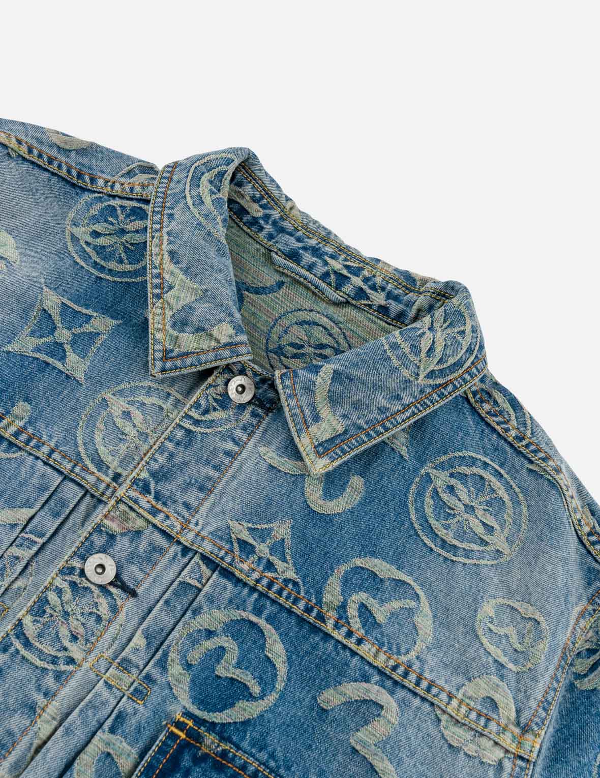 Allover Monogram Rainbow Jacquard Denim Jacket