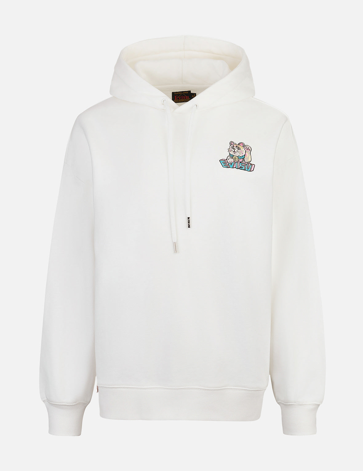 Logo and Fortune Cat Embroidery Oversized Hoodie