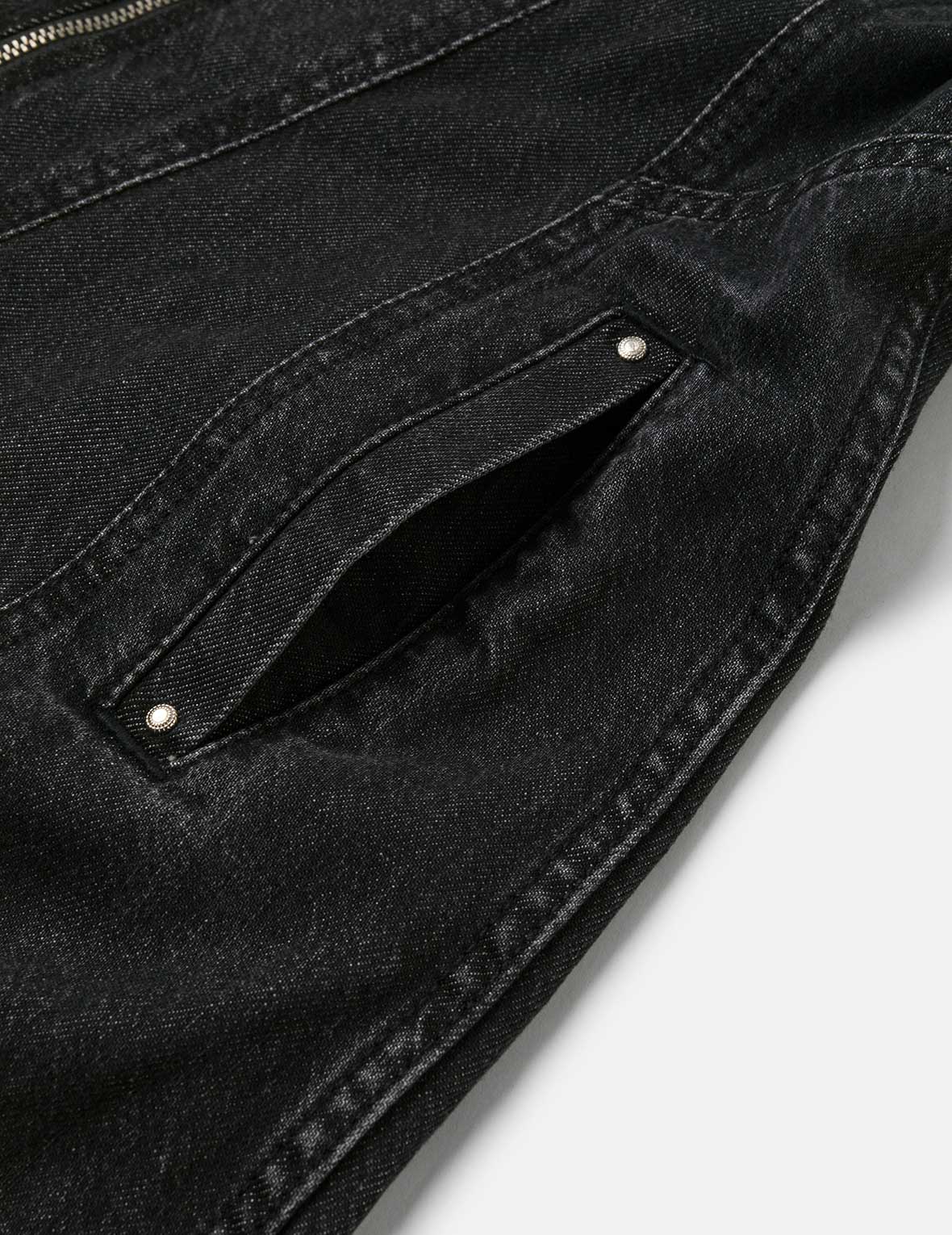 Seagull Embroidery with Studs Fashion Fit Denim Zipper Dress