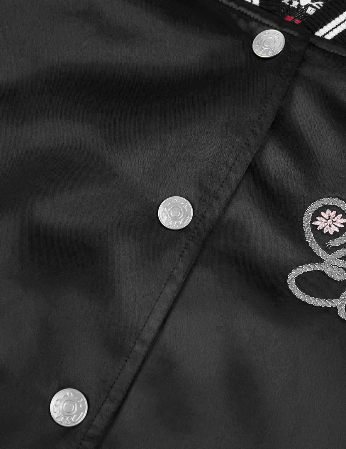 Logo and Fuzzy Cat Embroidery Fashion Fit Varsity Jacket