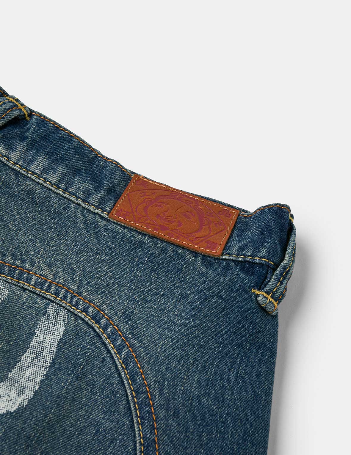 Slogan Print Fashion Fit Washed Denim A-line Skirt