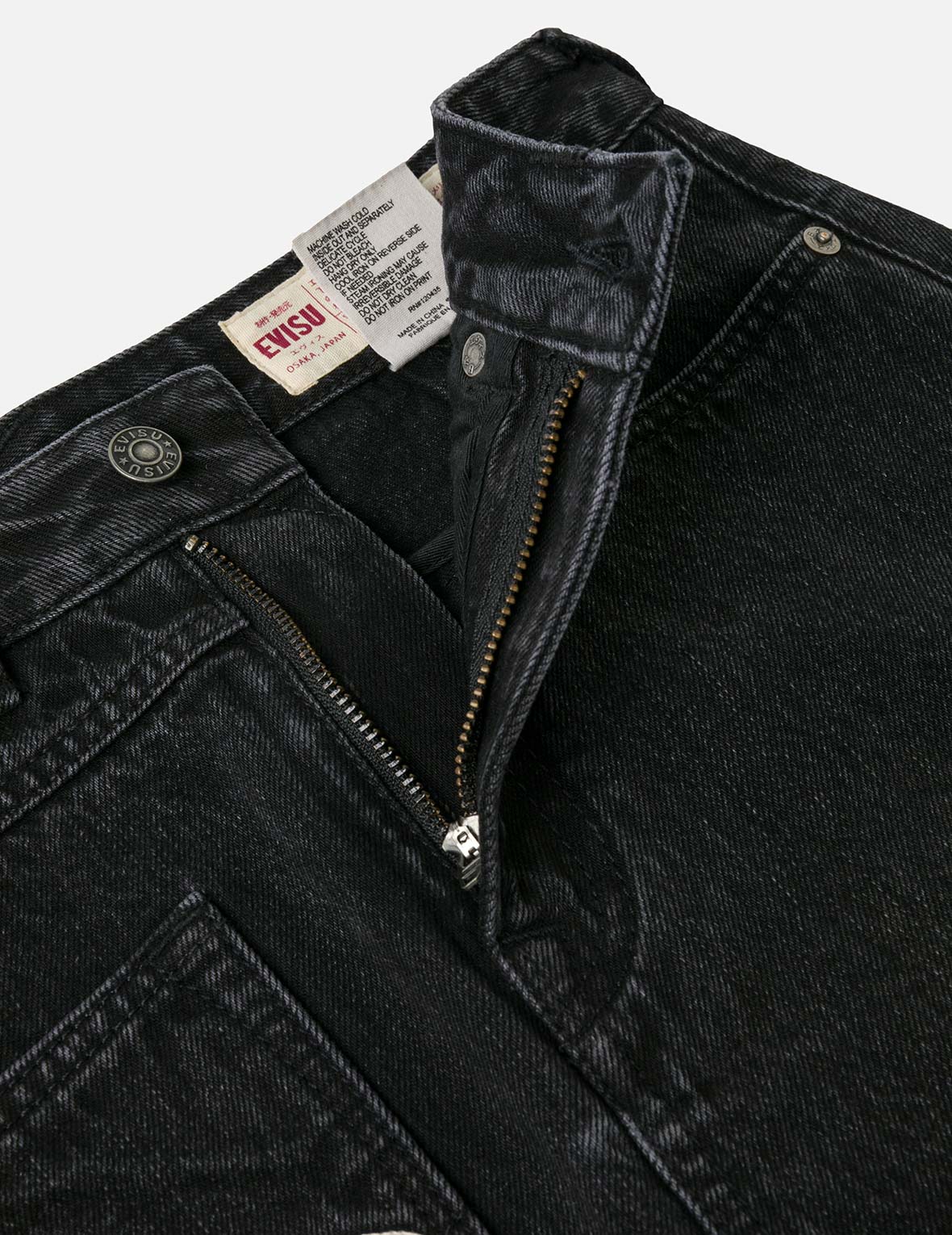 Seagull and Slogan Embroidery Regular Fit Distressed Washed Denim Skirt