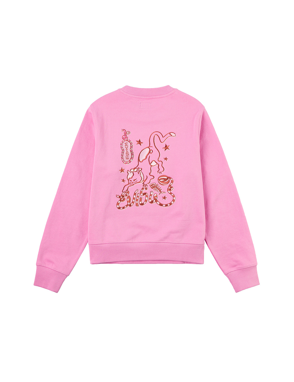 Cat and Logo Embroidery Regular Fit Sweatshirt