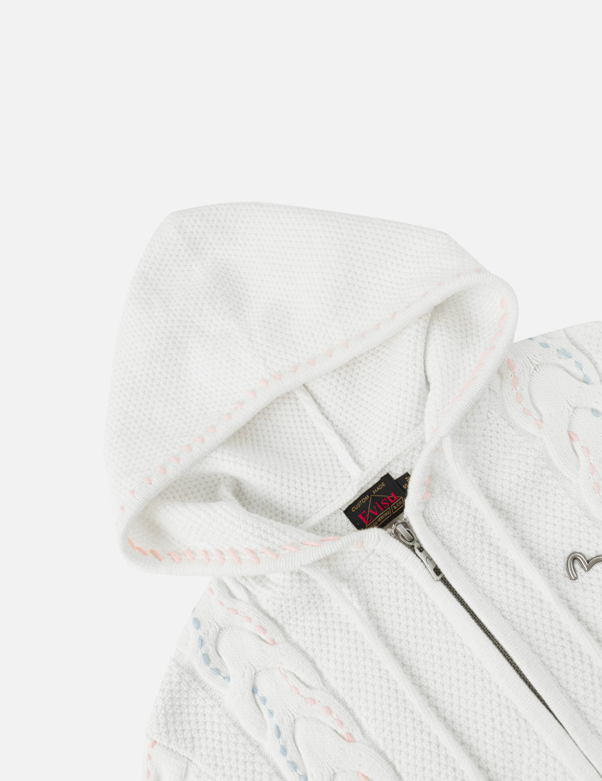 Seagull Cable Knit Hooded Cardigan