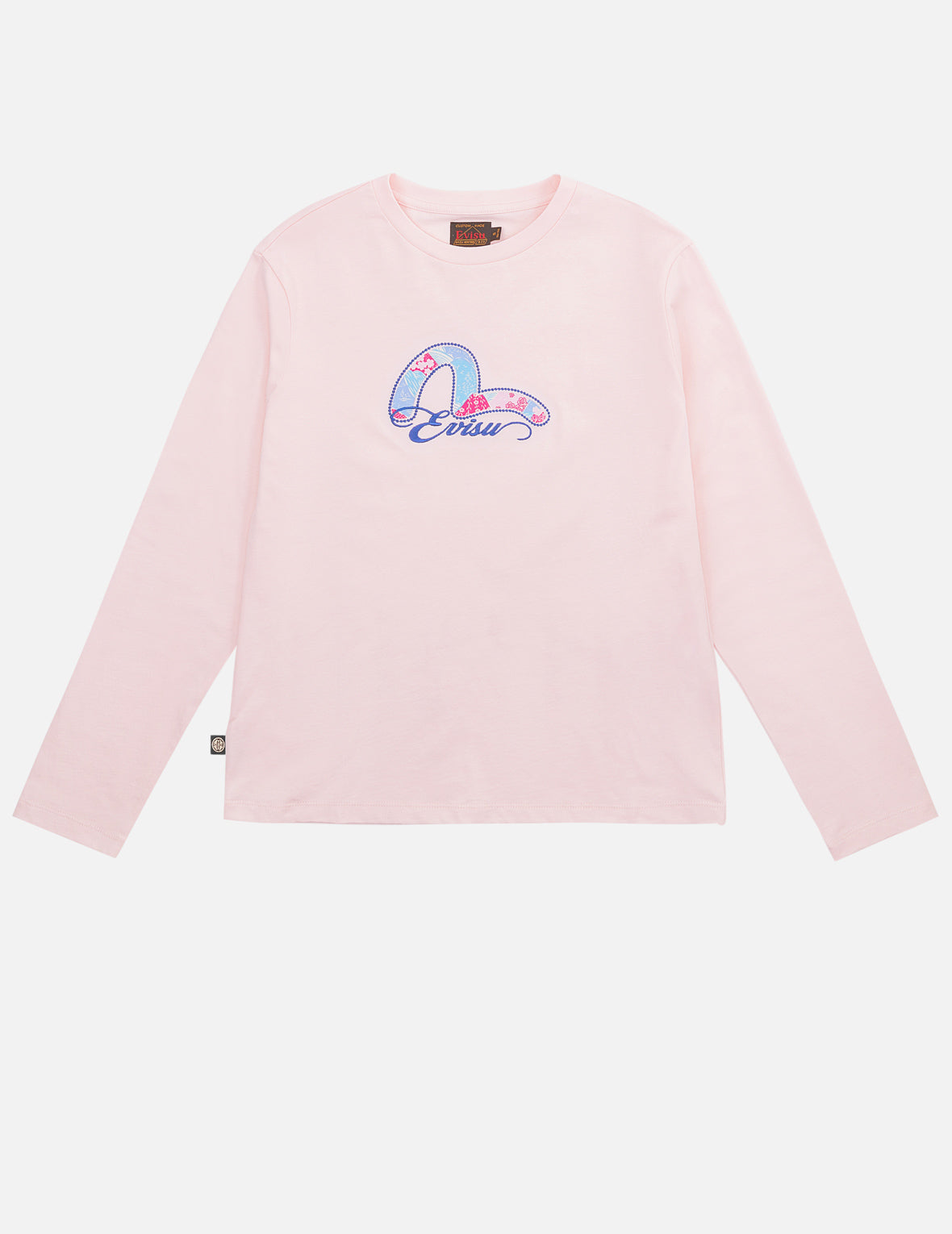 Japanese Pattern Seagull Embroidered Long-Sleeve T-Shirt