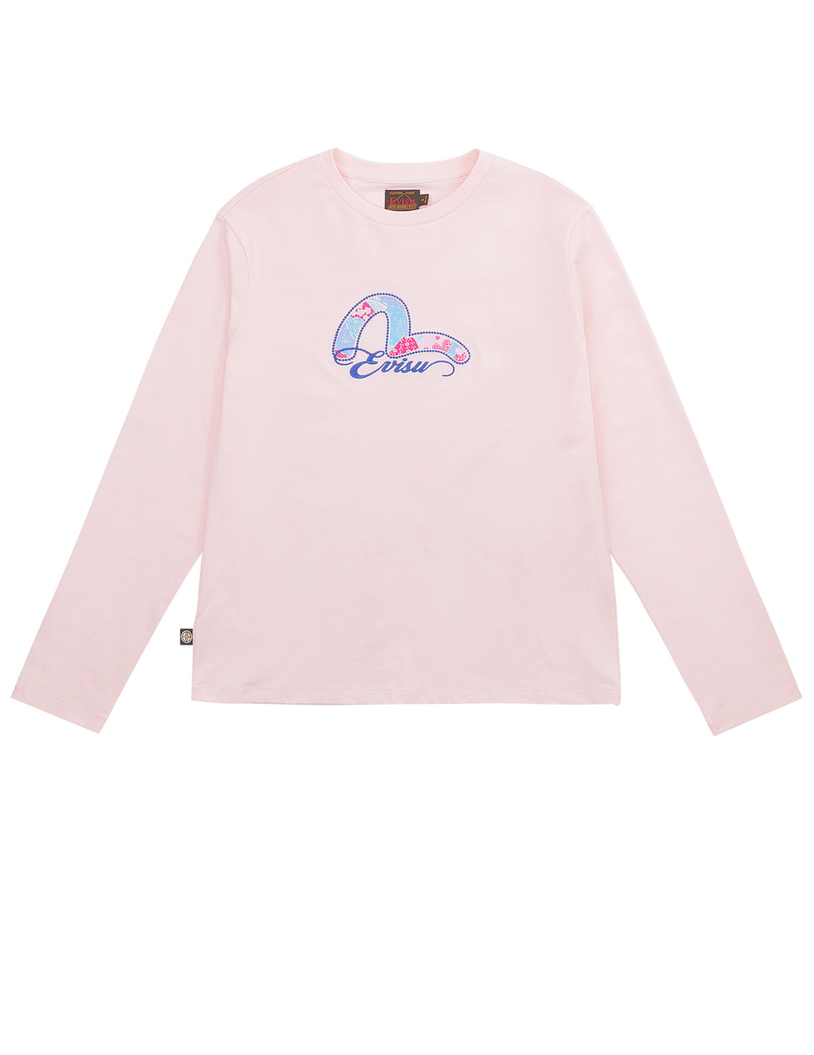 Japanese Pattern Seagull Embroidered Long-Sleeve T-Shirt