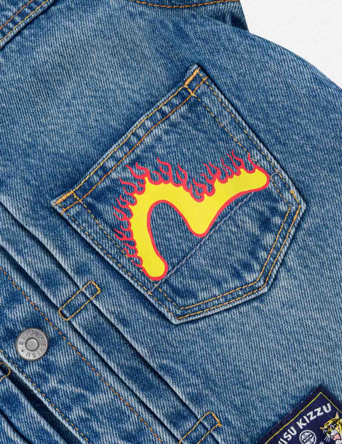 豹頭刺繡牛仔夾克