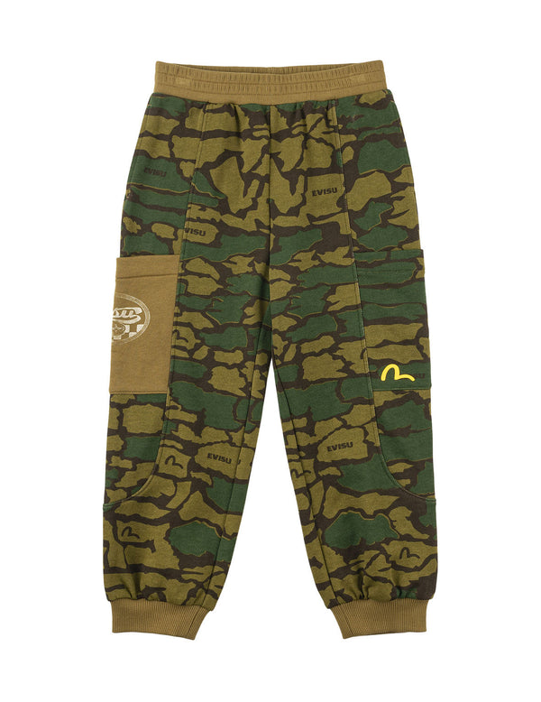 EVISU Logo Camouflage Sweatpants
