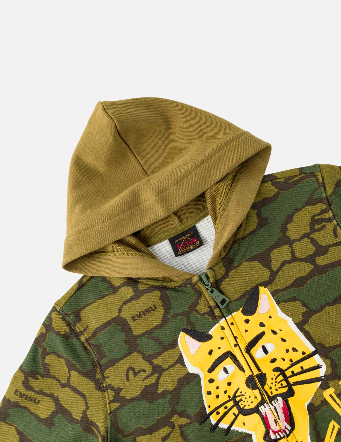 Leopard Head Camouflage Zip-Up Hoodie