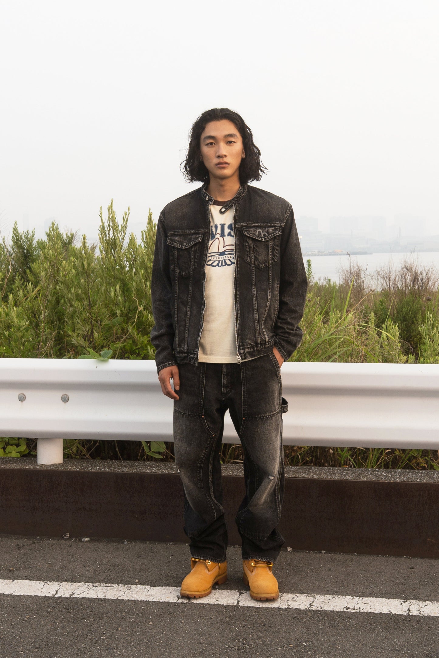Seagull Embroidery Regular Fit Denim Rider Jacket