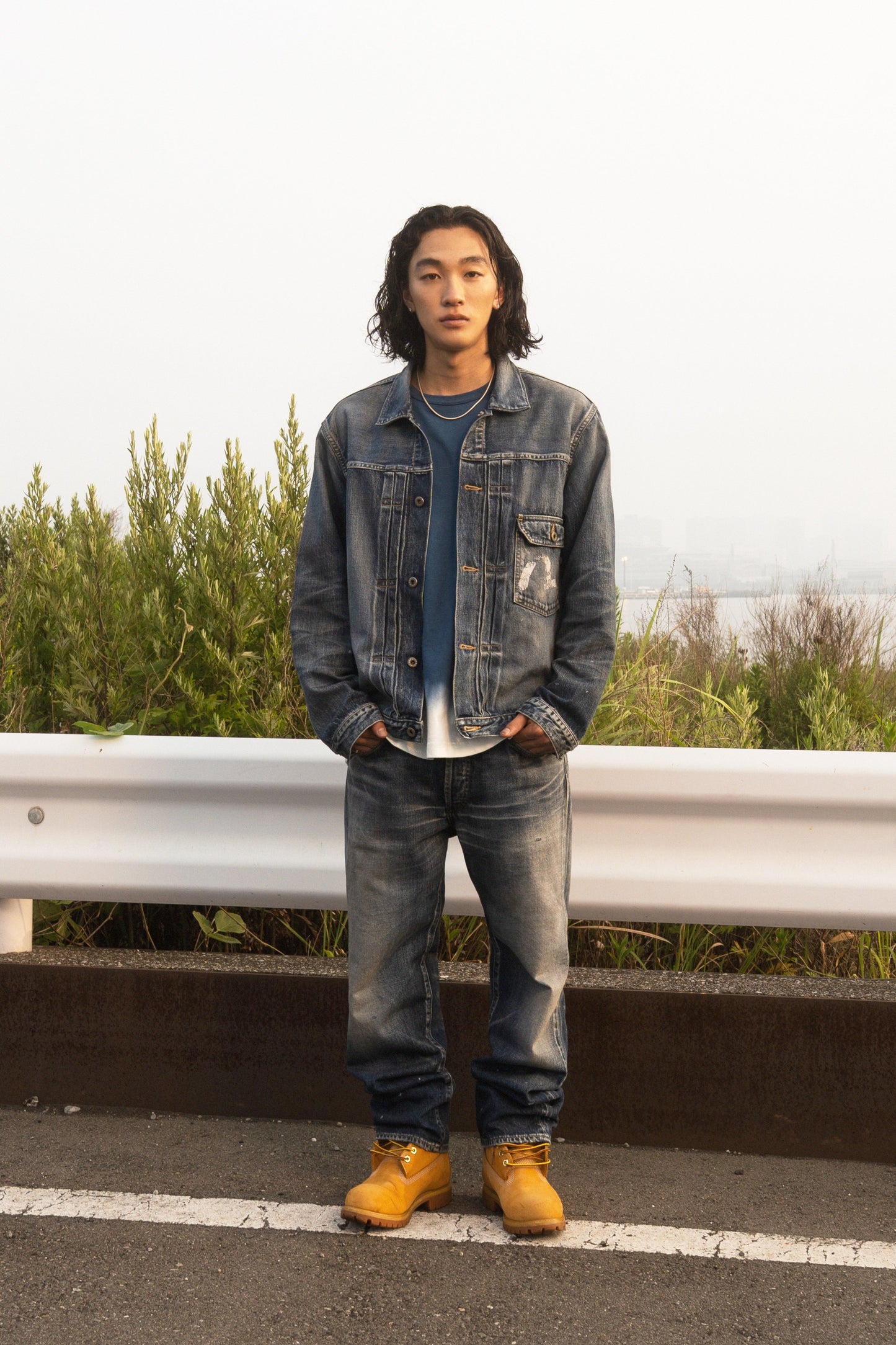 Washed Seagull Print Regular Fit Jeans