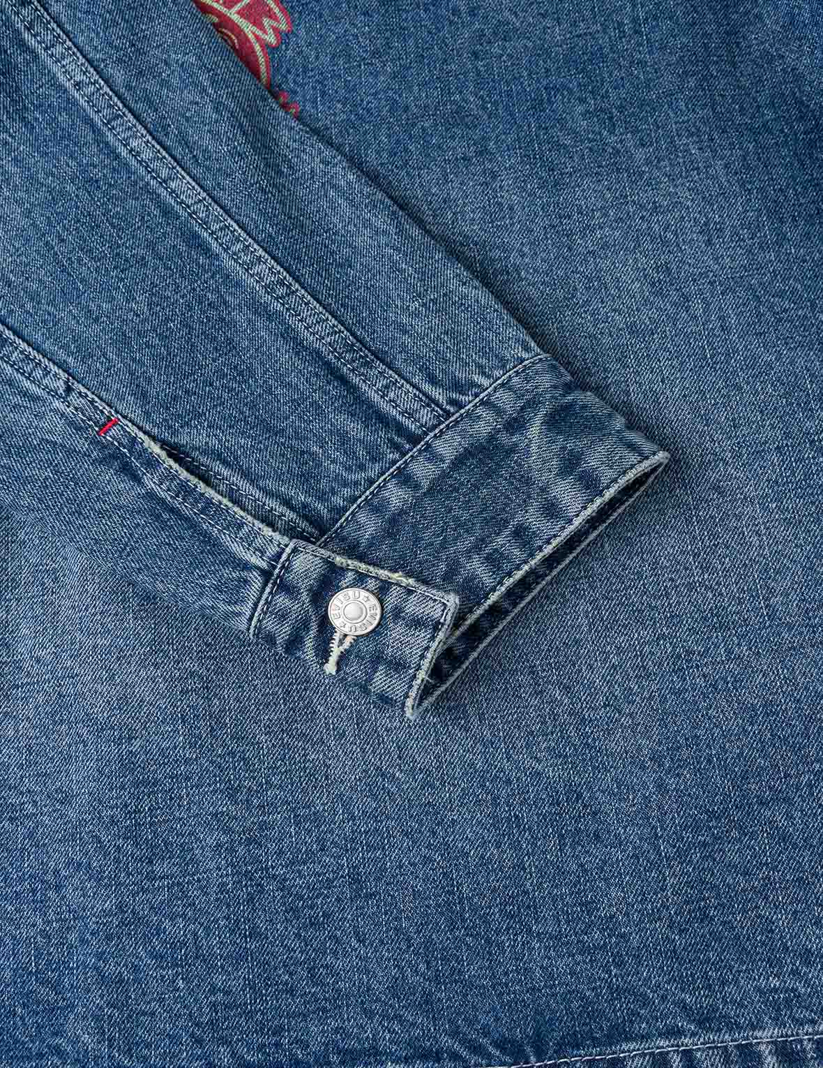 多口袋牛仔工裝外套