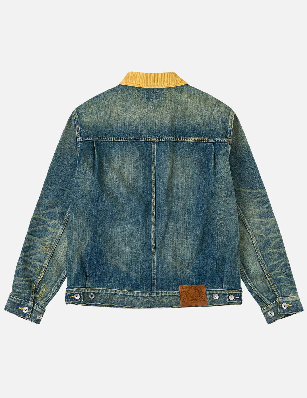 Contrast Collar Zipped Denim Jacket