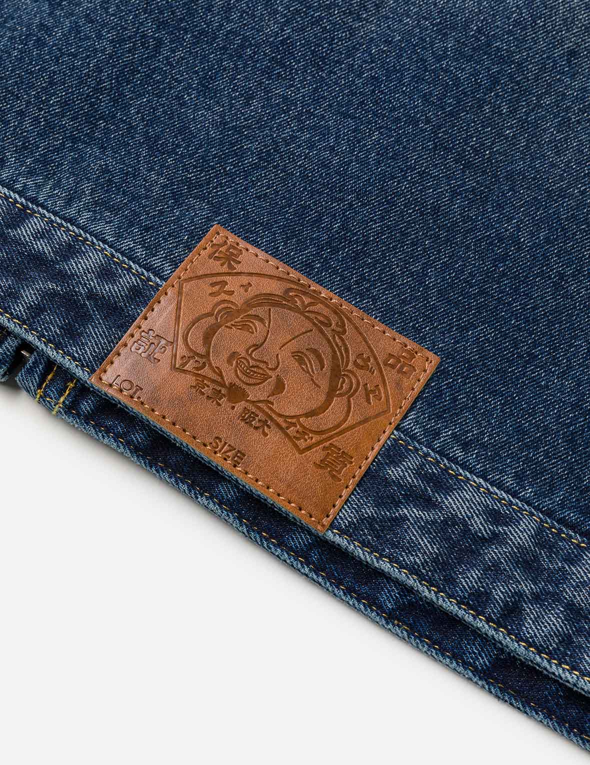 Sand Washed Crocodile Print Denim Jacket