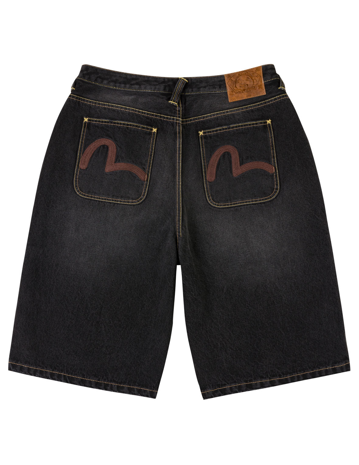 Distressed Washed Seagull Embroidery Jorts