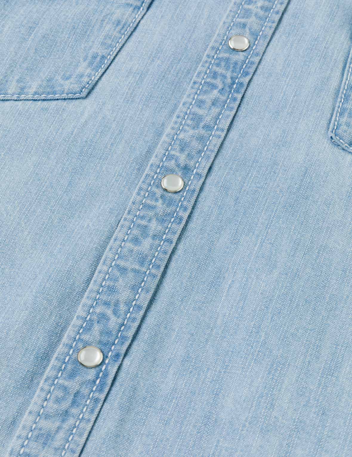 Seagull and Line Embroidery Shirt