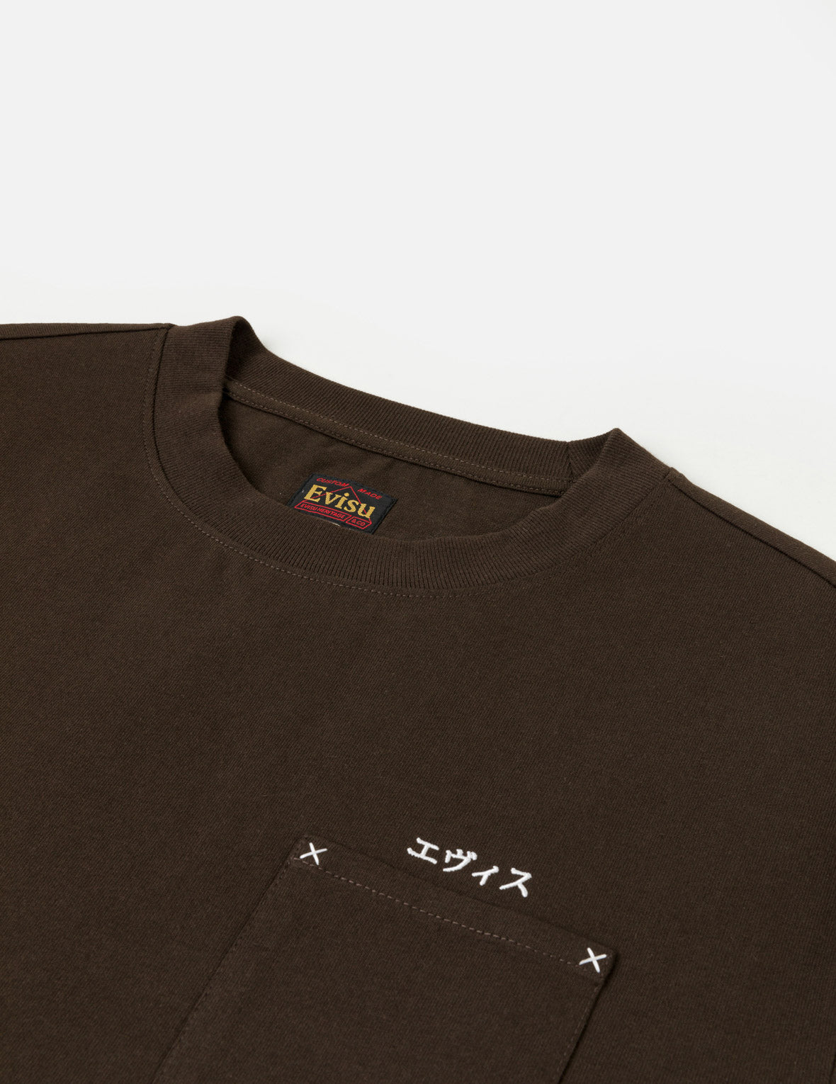 Japanese Logo Embroidery Pocket T-shirt