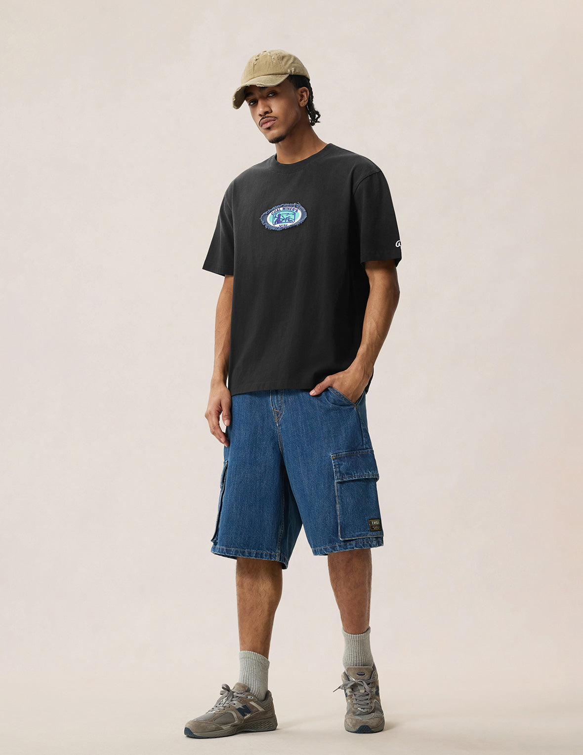 Washed Multi-process Miner Badge T-shirt