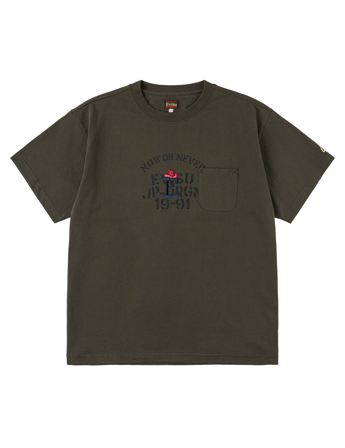 牛仔帽"E"刺繡及起源標誌印花T恤