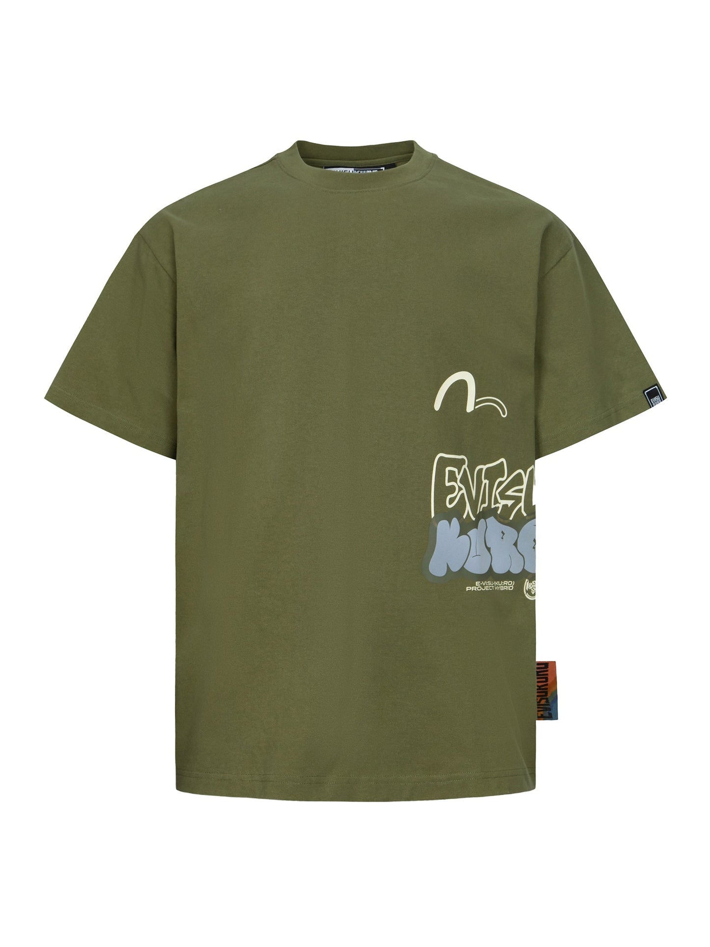 Seagull and Graffiti Logo Print Relax Fit T-Shirt