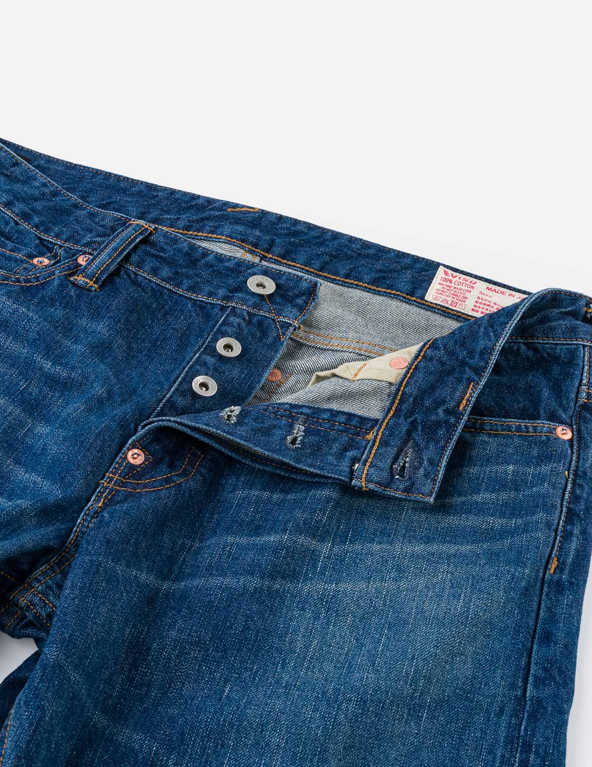 Mid-washed Seagull Print Taper Fit Jeans #2017