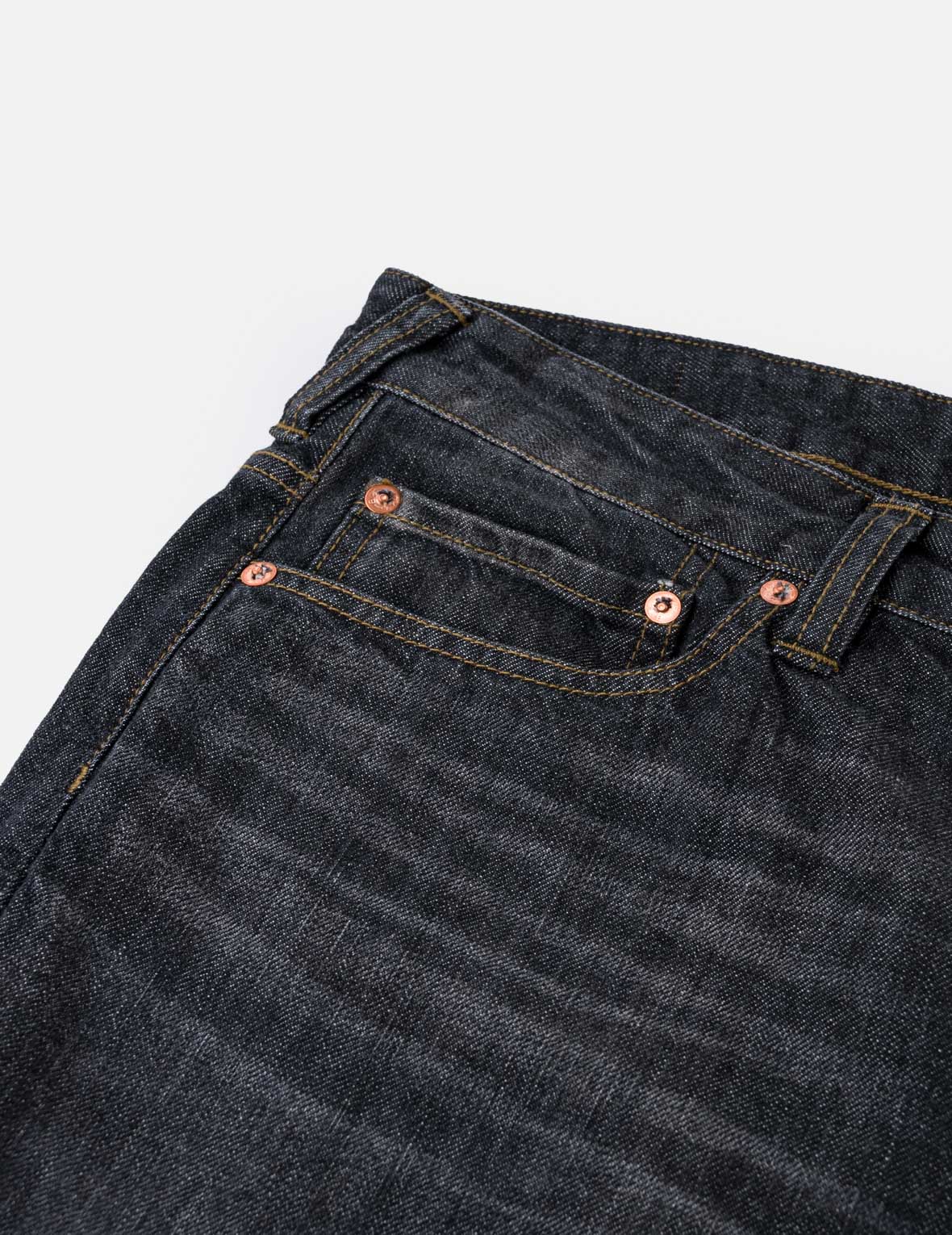 Black Washed Seagull Print Taper Fit Jeans #2017